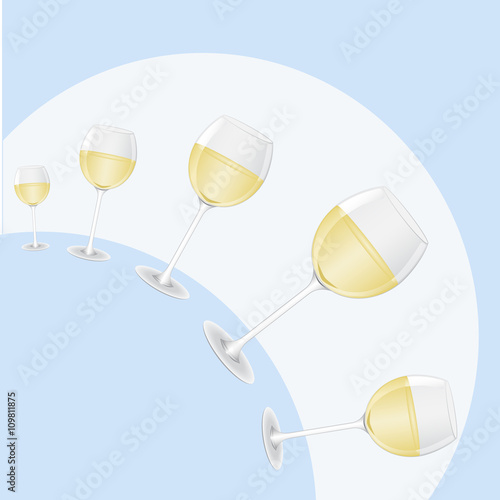 hemisphere of glasses of wine