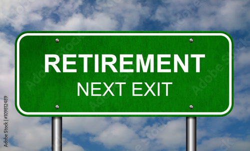 Retirement Road Sign Announcement Conceptual Illustration 
