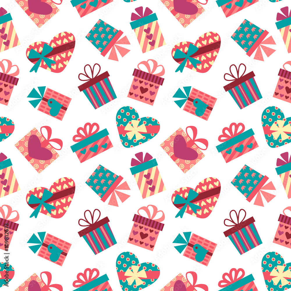 Seamless Pattern with Gift Boxes