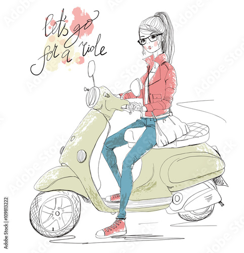 Girl on scooter