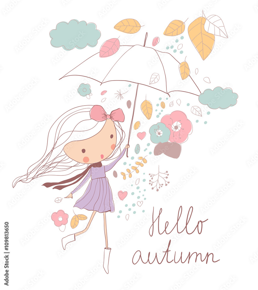 Girl with an umbrella. Autumn Girl with an umbrella. Autumn