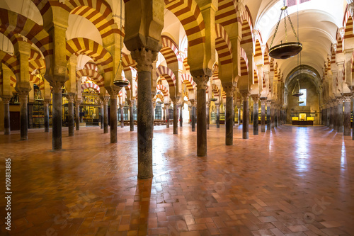 The Great Mosque or Mezquita famous interior in Cordoba  Spain