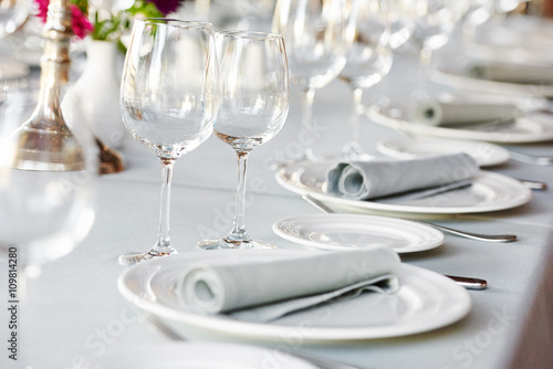 Photo catering table set