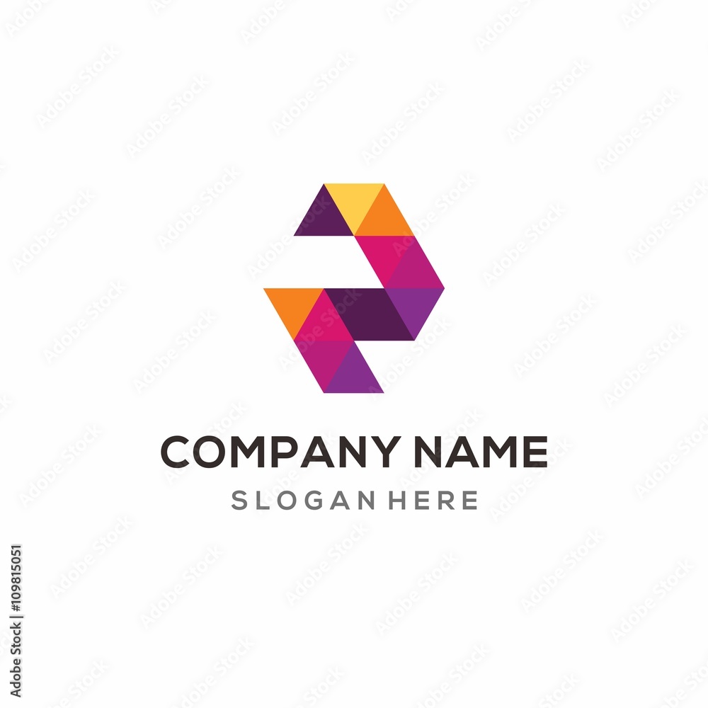 Monogram Letter R Geometric Triangle Logo Template Monogram Letter R Geometric Triangle Logo Template