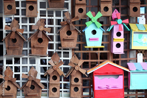 colorful bird house. © sakhorn38
