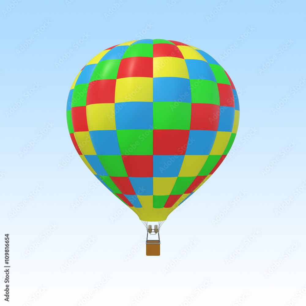 Fototapeta premium Colorful balloon isolated on sky background.