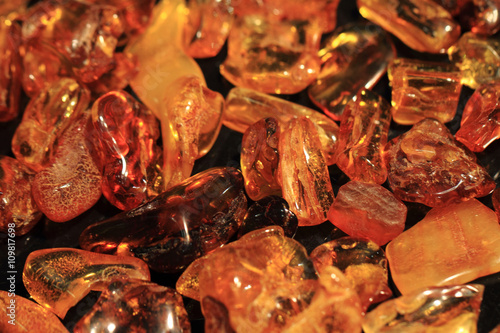Fototapeta Naklejka Na Ścianę i Meble -  yellow amber mineral collection