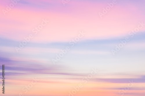 Defocused sunset sky  with blurred panning motion