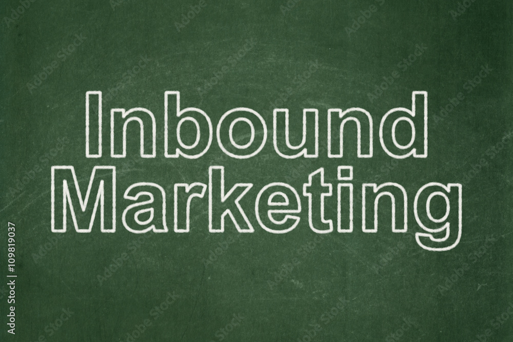 Advertising concept: Inbound Marketing on chalkboard background Advertising concept: Inbound Marketing on chalkboard background