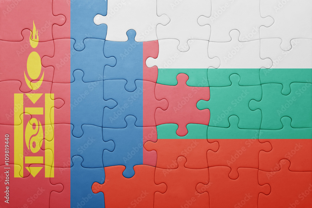 puzzle with the national flag of mongolia and bulgaria puzzle with the national flag of mongolia and bulgaria
