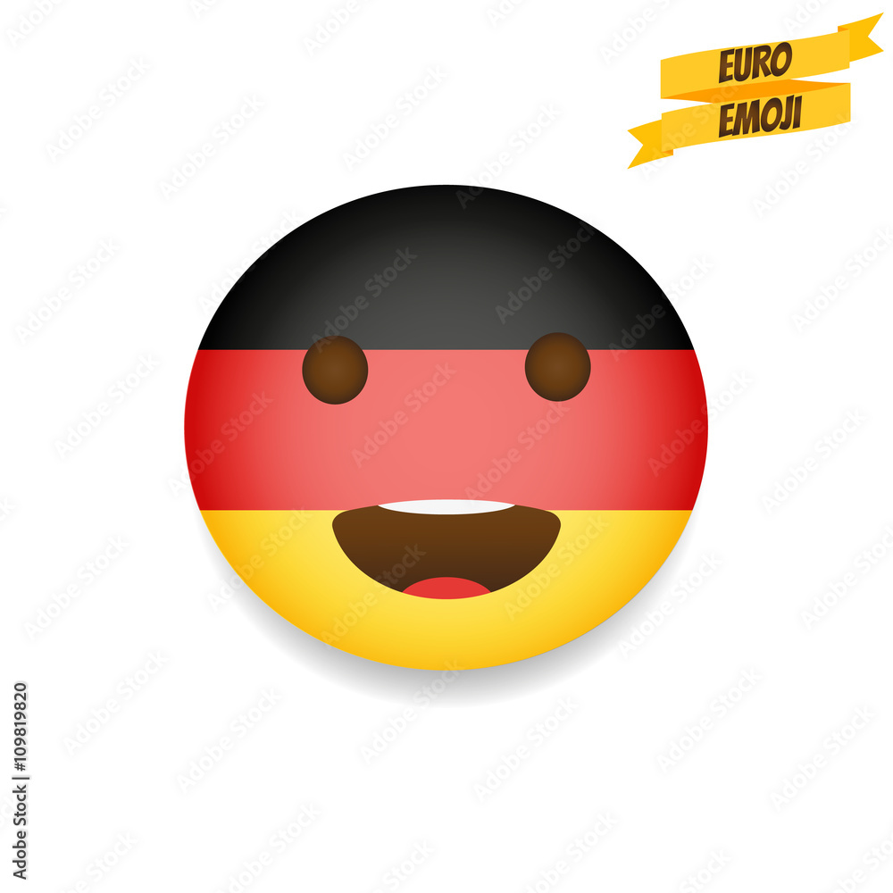 Euro emoji. Germany Flag Emoticon. Emoticon sport fan. Emoji isolated. Stock Illustration