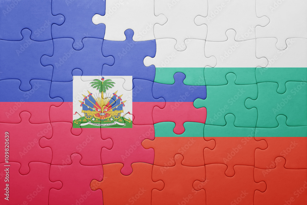 puzzle with the national flag of haiti and bulgaria