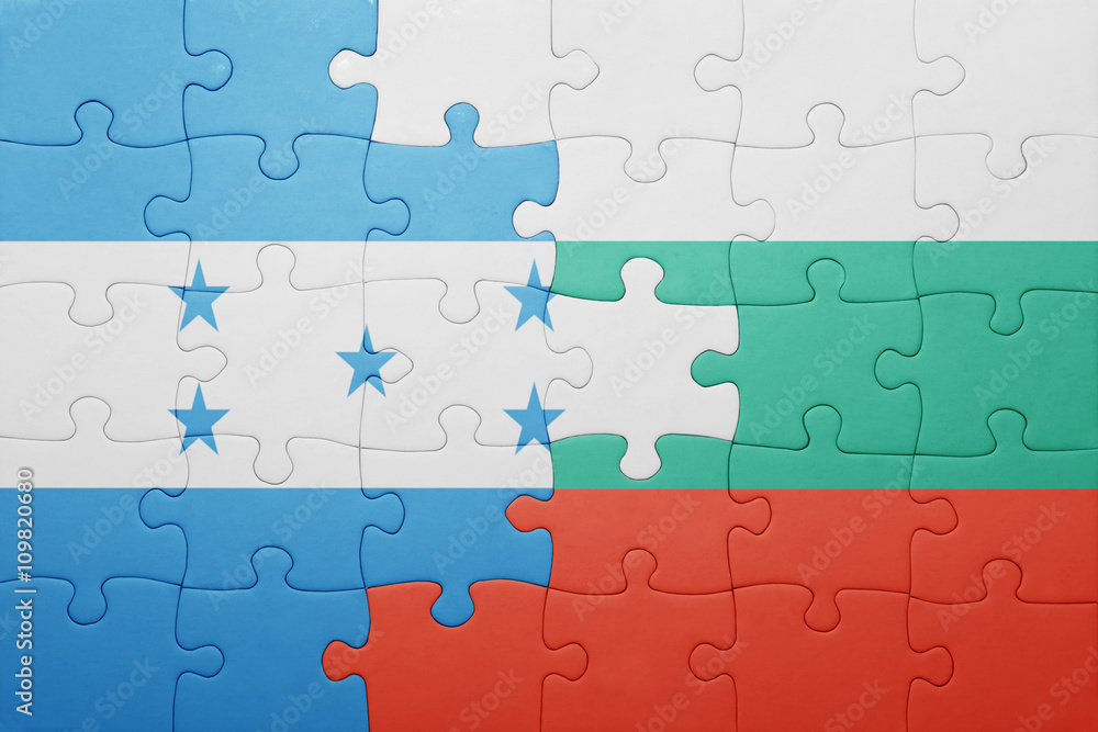 puzzle with the national flag of honduras and bulgaria puzzle with the national flag of honduras and bulgaria
