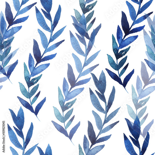pattern of blue plants
