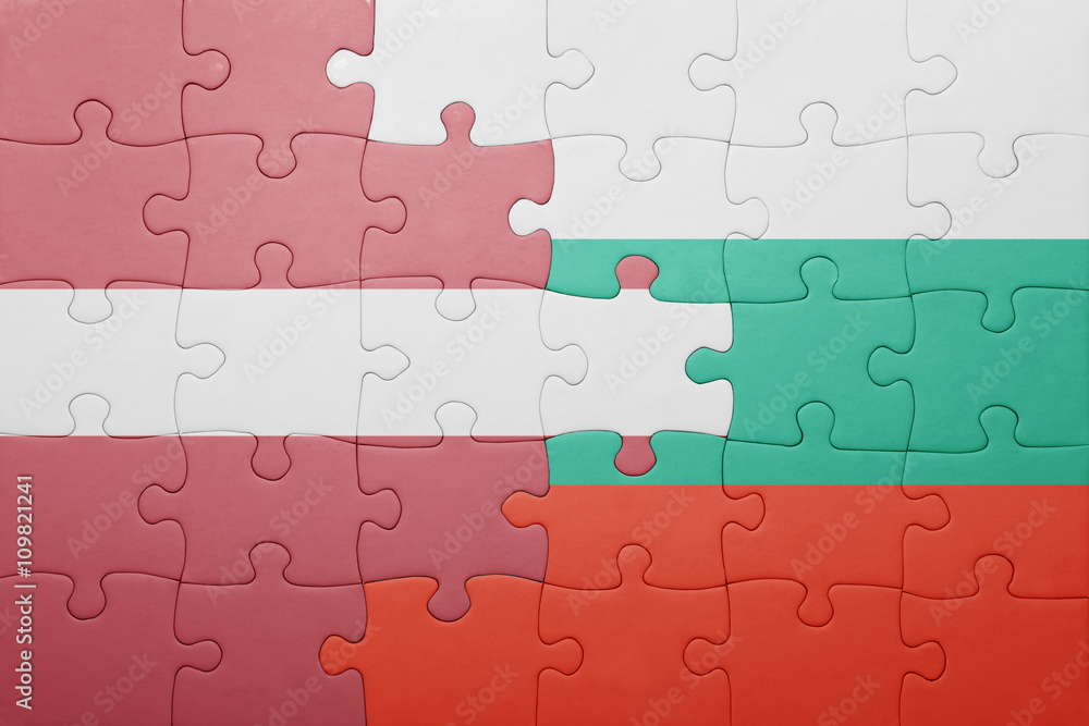 puzzle with the national flag of latvia and bulgaria puzzle with the national flag of latvia and bulgaria