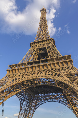 View on Eiffel Tower in Paris from below