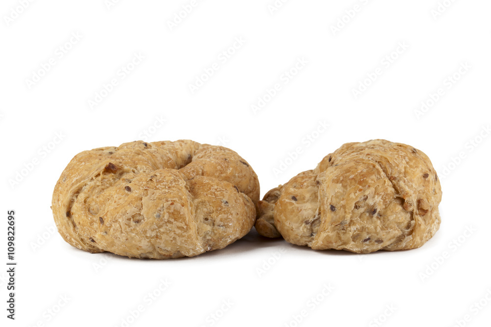 two croissants bread two croissants bread