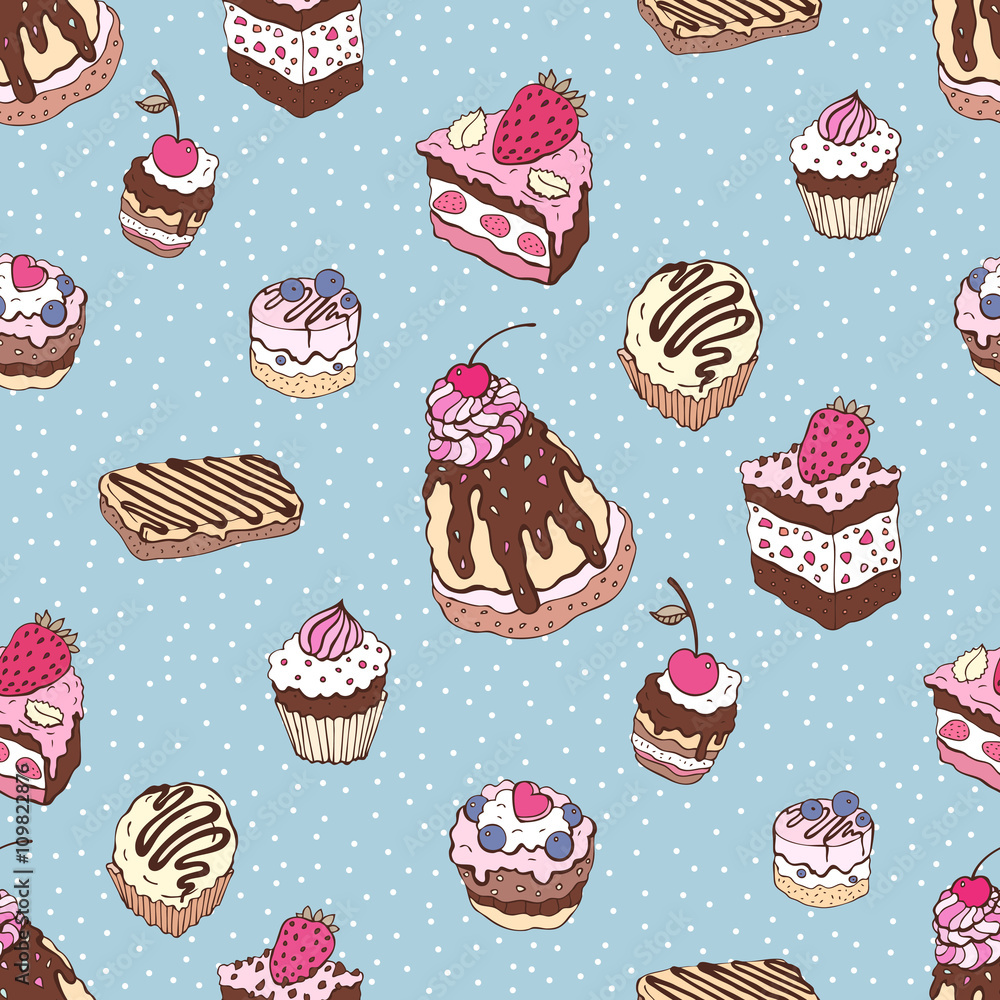 Seamless cupcake pattern Seamless cupcake pattern