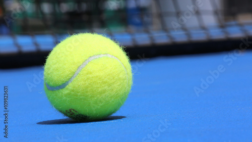 Tennis ball in tennis court.