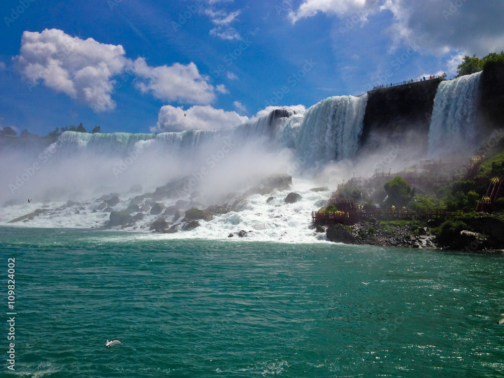 View of Niagara Falls with tourist View of Niagara Falls with tourist