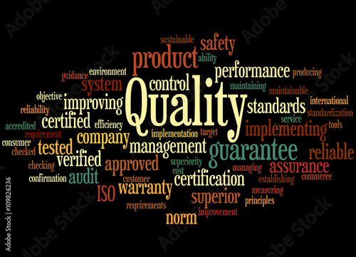 Tableau sur toile Quality, word cloud concept 5