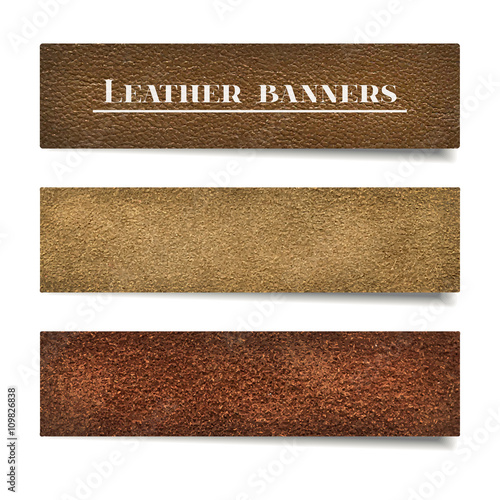 Set of suede and leather banners