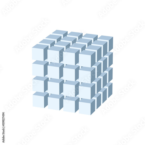 Abstract 3d cubes. Vector illustration.