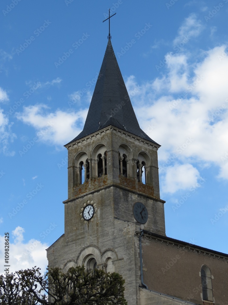 Bourgogne - Saône-et-Loire - Clocher de L’Église de Cormatin