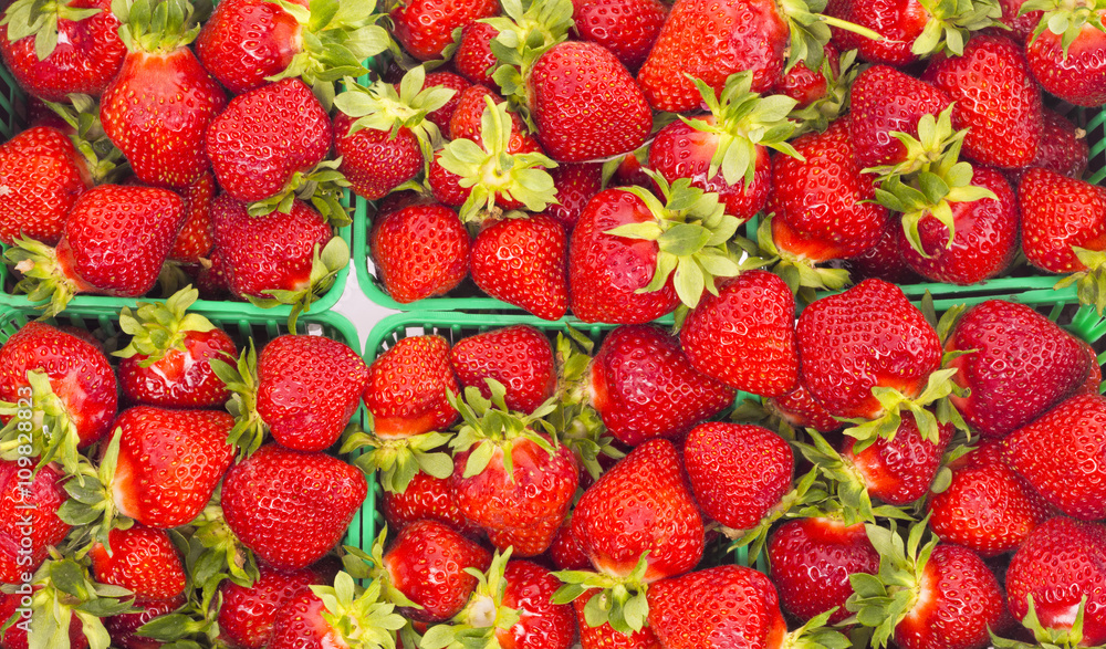 baskets of fresh whole strawberries baskets of fresh whole strawberries