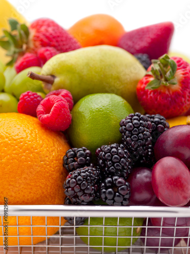 fruit filled shopping basket