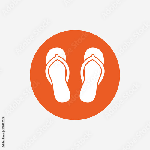Flip-flops sign icon. Beach shoes.