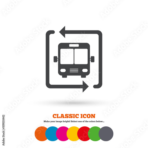 Free Download Bus shuttle icon. Public transport stop symbol. - GFXLoad