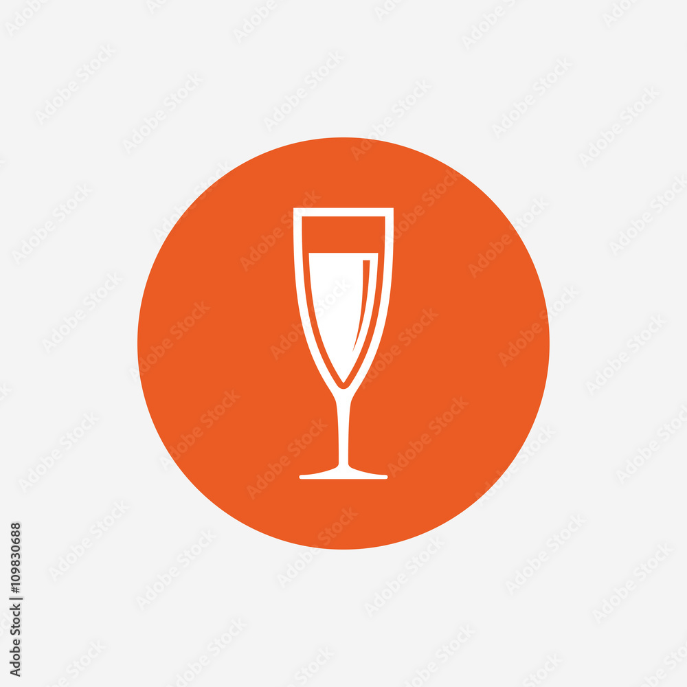 Glass of champagne sign icon. Alcohol drink. Glass of champagne sign icon. Alcohol drink.
