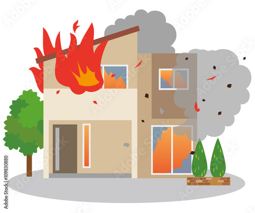 火災 火事 家 住宅 Stock イラスト Adobe Stock
