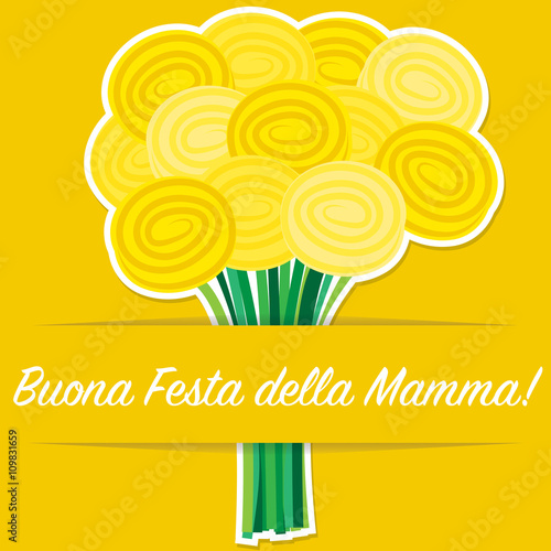 Italian rose Mother's Day card in vector format.
