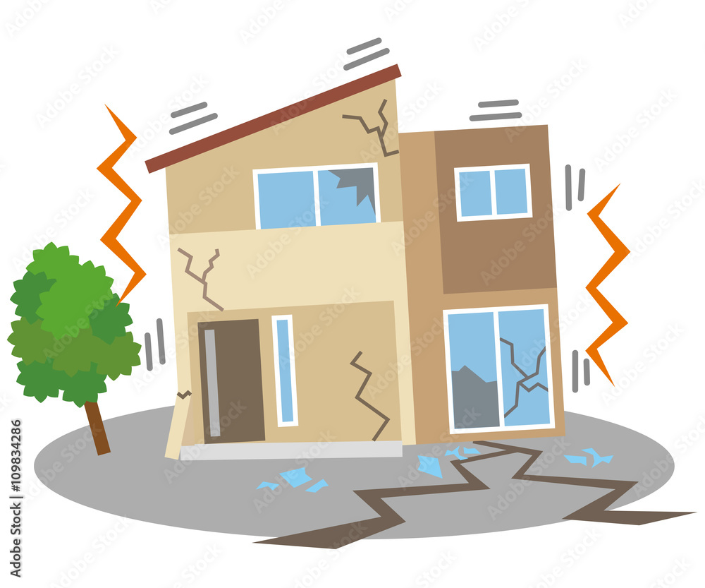 地震 家 住宅 Stock イラスト Adobe Stock