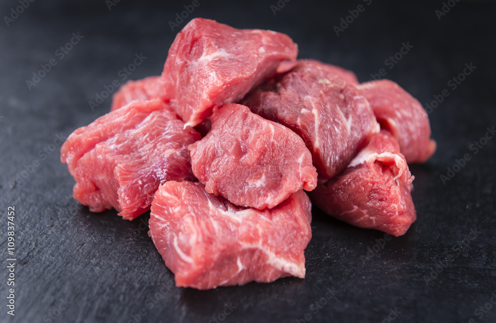 Chopped Beef Steak on a slate slab