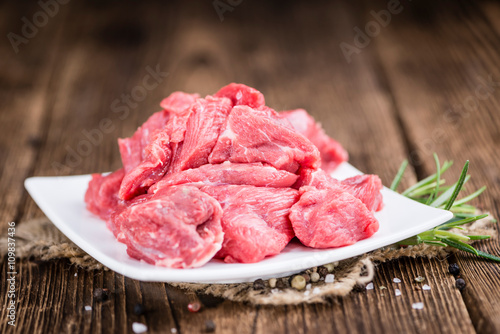 Beef Steak on wooden background