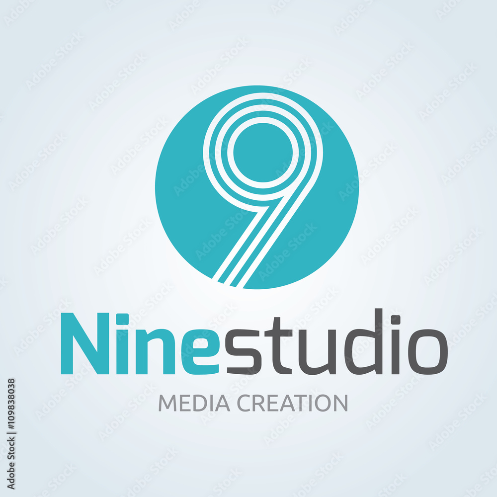 Number nine logo.Logo 9.Nynber 9 Logo. vector template