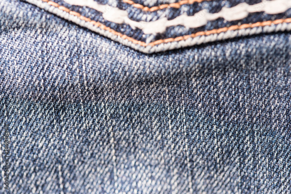 Blue denim texture and background close up