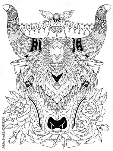 yak adult coloring page
