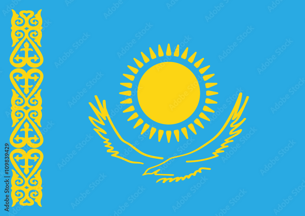 Fototapeta premium Kazakhstan Flag