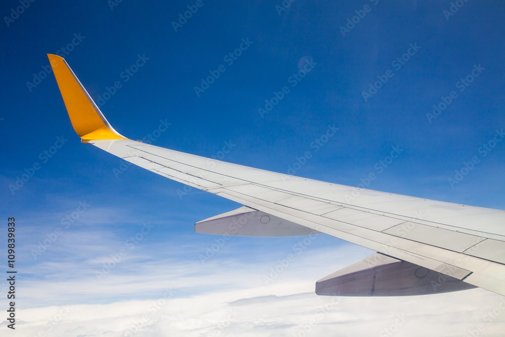 View of cloud sky of airplane from window