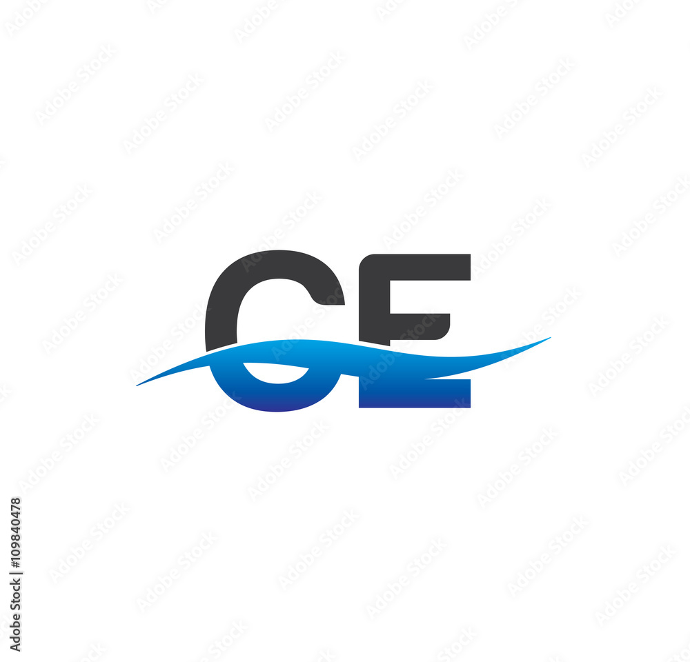 ce initial logo with swoosh blue and grey ce initial logo with swoosh blue and grey