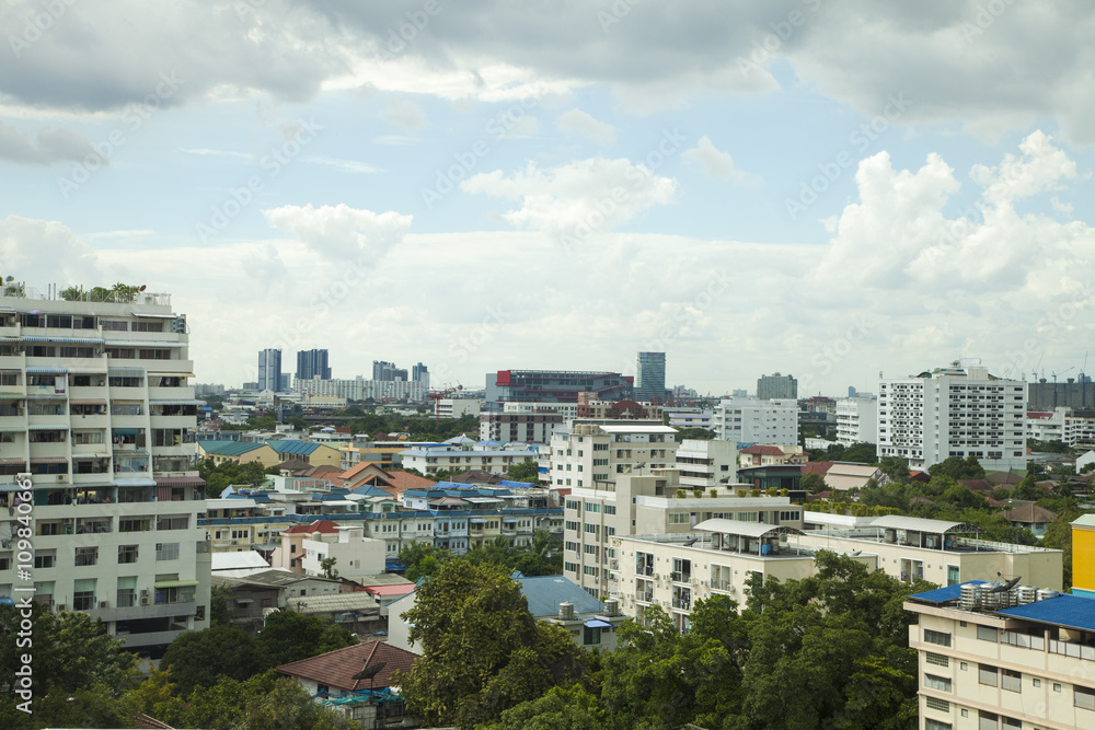 Bangkok Thailand, City scape Business district with high building 