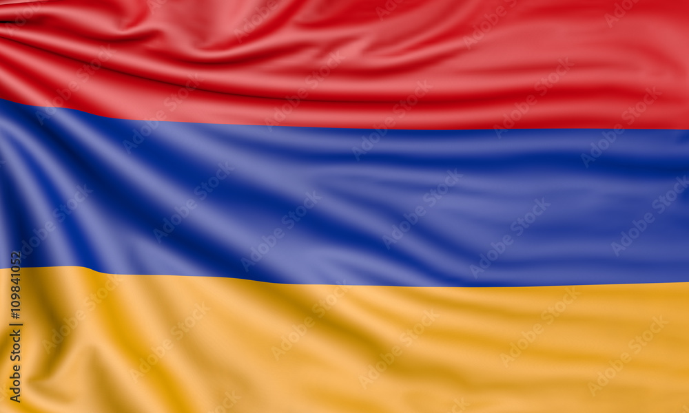 Flag of Armenia, 3d illustration with fabric texture Flag of Armenia, 3d illustration with fabric texture