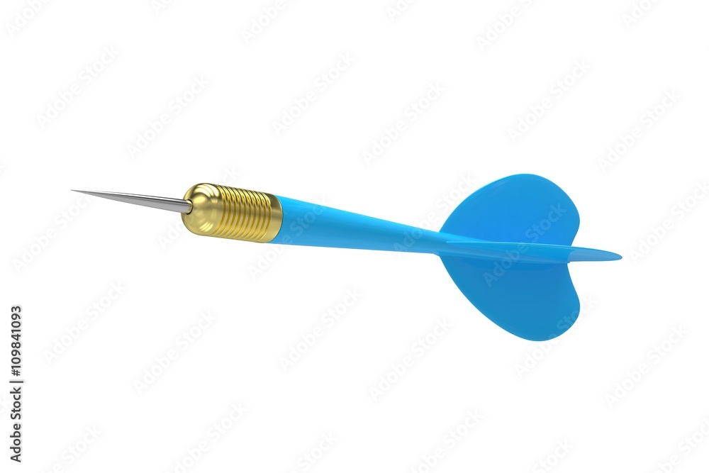 blue dart isolated on white. 3d rendering. blue dart isolated on white. 3d rendering.