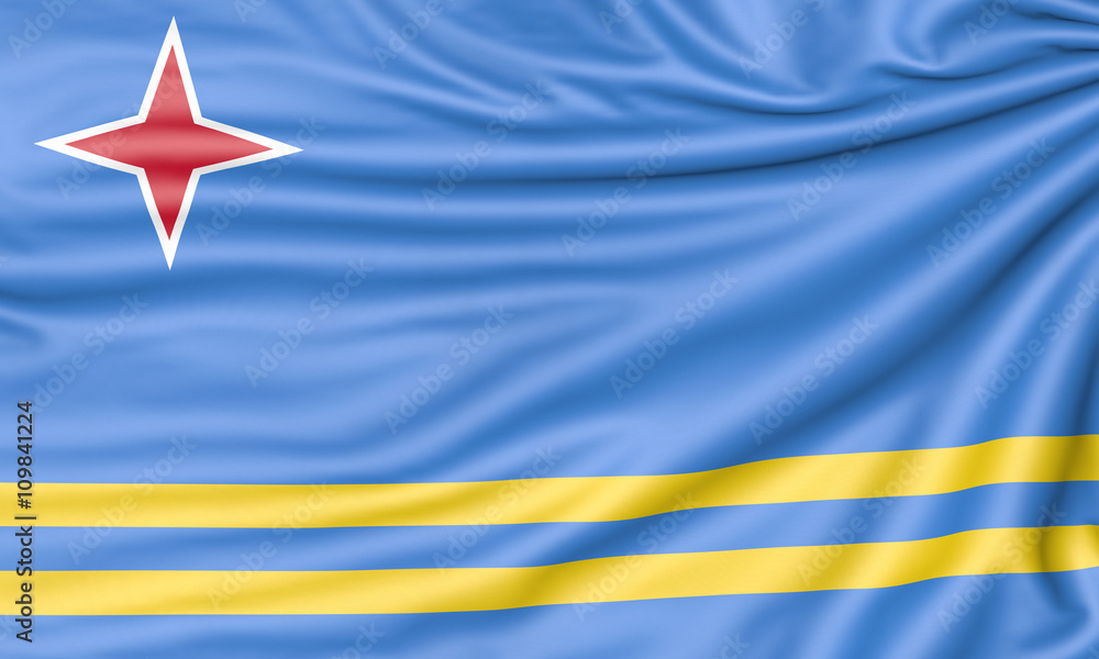 Flag of Aruba, 3d illustration with fabric texture Flag of Aruba, 3d illustration with fabric texture