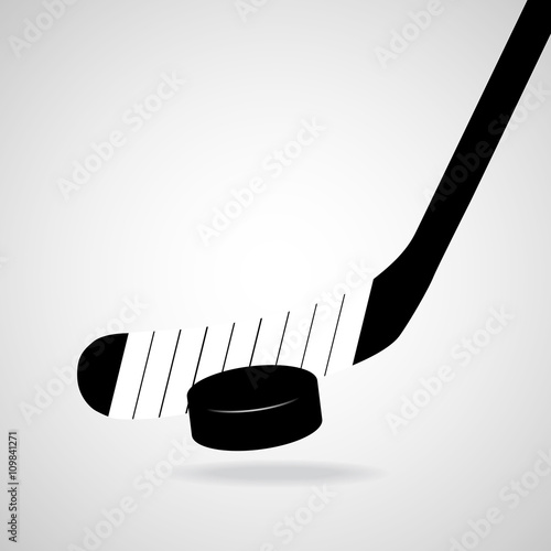  Hockey stick and puck, isolated on a white background, vector illustration, eps 10
