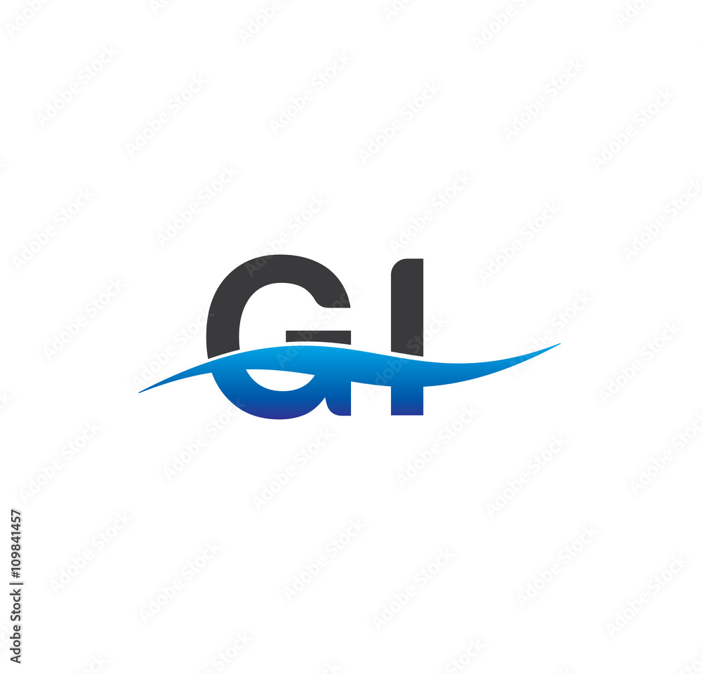 gi initial logo with swoosh blue and grey gi initial logo with swoosh blue and grey